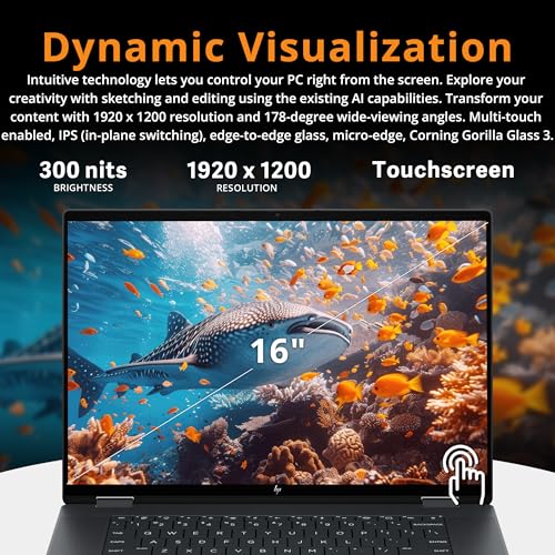 Image of HP OmniBook X Flip 2-in-1 16 inch 2K Touch Copilot+ PC Laptop, Intel Core Ultra 7 256V, 16GB LPDDR5X, 5TB Storage (4TB SSD+1TB Docking Station), Intel Arc 140V GPU, Backlit Keyboard, Win 11, Gray