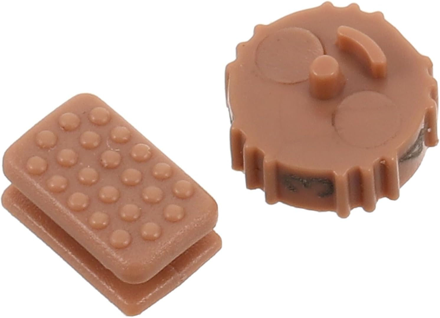 Hearing Aid Volume Knob Replacement, Brown Plastic Rotary Dial with Knurled Grip, Mini Size 0.60x0.60x0.20cm, Universal Compatibility for Seniors Hearing Amplifier DIY Repair