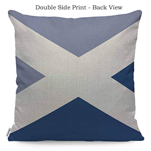 Wondertify Throw Pillow Case Cover The Saltire St Andrew Scottish Flag - Soft Linen Pillow Case For Decorative Bedroom/Livingroom/Sofa/Farm House - Couch Pillow Cushion Covers 18X18 Inch 45X45 Cm #TOP1