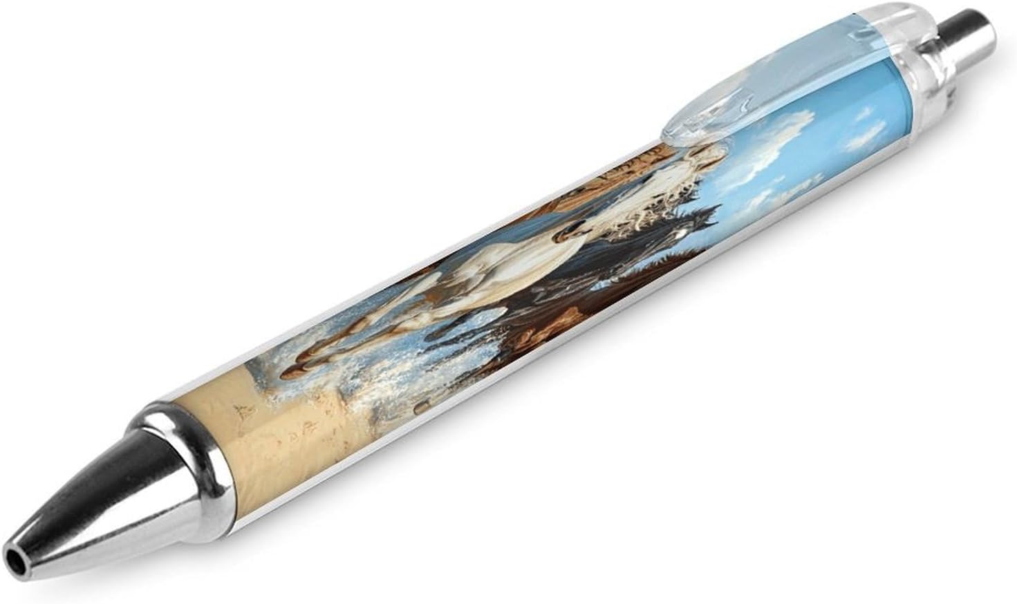 Black Ballpoint Pens 0.5mm Fine Point Pen, Beach Horse