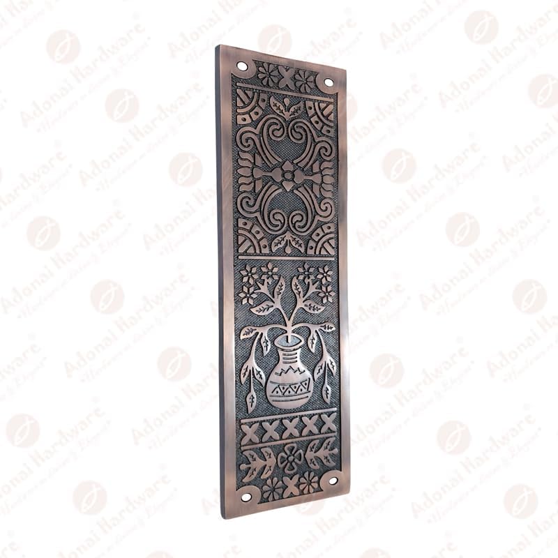 Adonai Hardware Decorative Aluminium Push Plate (15 Inch Melchizedek x 1 Pack, Antique Copper)