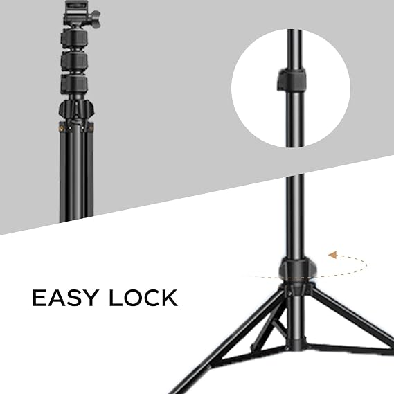 6.3ft Adjustable Long Tripod Stand for Gimbals,Phones,Cameras, Extendable Height with Phone Holder