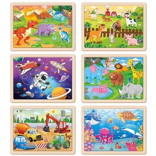 Synarry Wooden Puzzles For Kids Ages 4-6 thumb #1