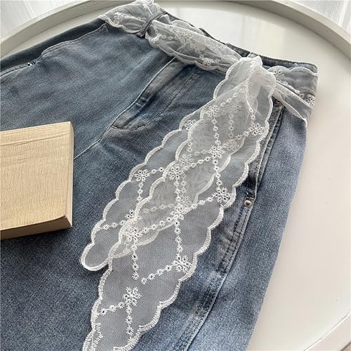 Womens Lace Knotted Waist Belt Scarf,Purse Scarf Bag Scarfs Handle Handbag Accessory2