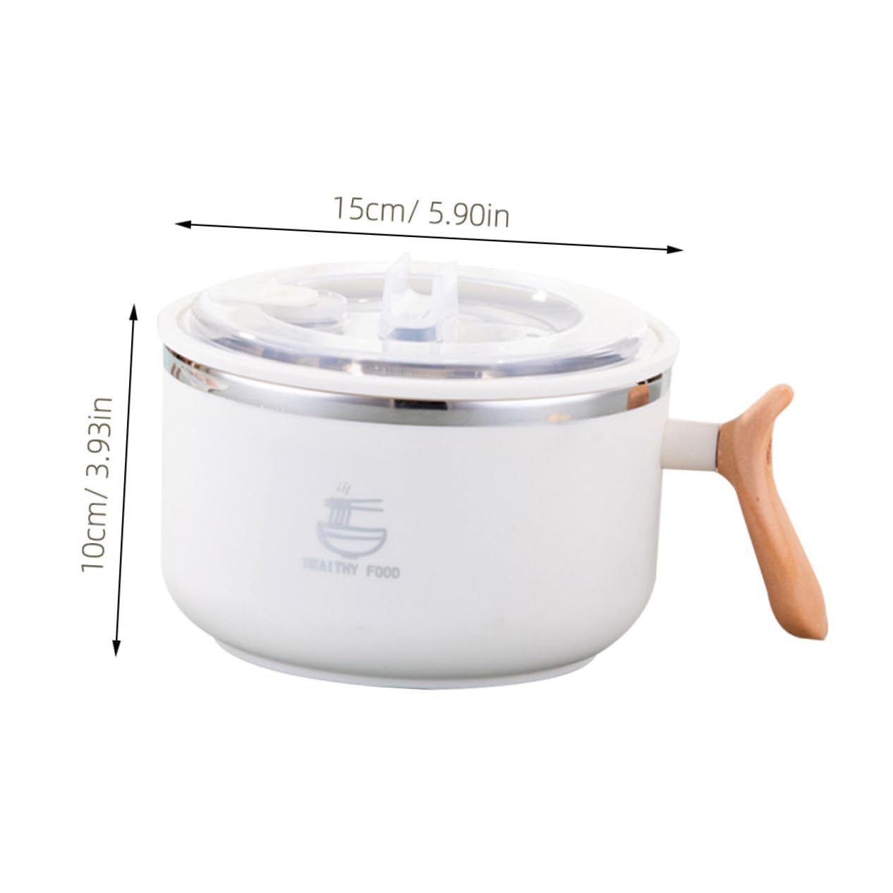 Cabilock Covered Ramen Bowl with Handle Instant Noodles Cup with Lid and Drain for Home Office Travel and Camping