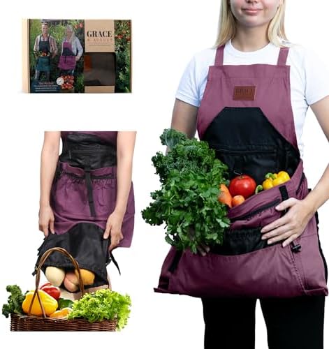 Gardening Apron with Pockets for Women & Men - Garden Apron 7 Poc...