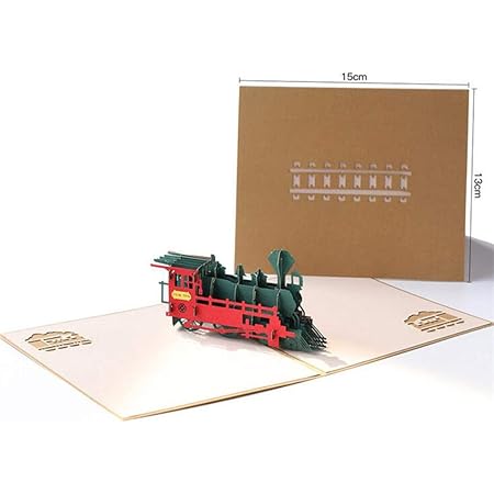 Amazon Co Jp Yuehao グリーティングカード ポップアップ メッセージカード 3d 立体的 電車 年賀状 招待状 祭り クリスマス 誕生日 結婚祝い 封筒付き 文房具 オフィス用品