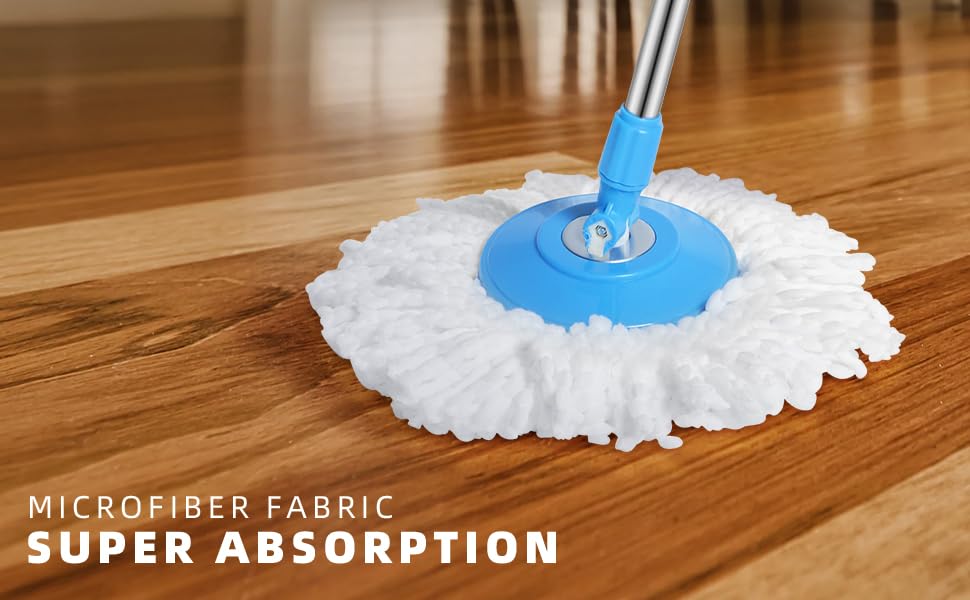 Image of mop for Home Cleaning Floor Mopping Spin Stick mop Stick Spin mop Stick Strong Pocha Handle - Long Lasting | Cleaning Stainless Steel Spin Extendable Handle Mop Rod | {Blue}