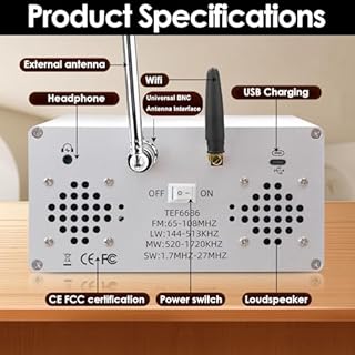 KSAIPX TEF6686 Full Band DSP Radio, High Sensitivity AM/FM Radio for FM,SW,MW,LW, Portable TFT Display SDR Indoor/Outdoor Radio for Ham/DXer