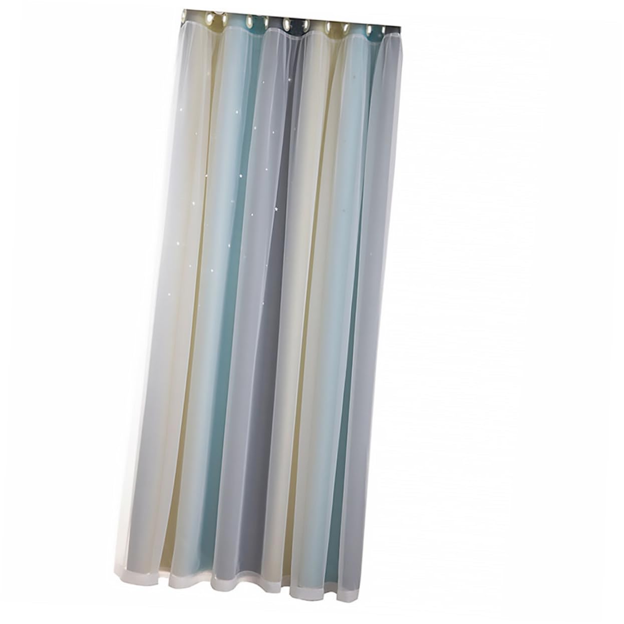 Rideau double épaisseur occultant thermique beige et maille pour isoler du froid