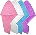 Produktbild HSKB Haar Hut, Hair Turban Schnell Trockenes Lange Haare Wrap Microfiber Dry Hair Cap Ultra Weicher Handtücher Duschtücher mit Knopf Haartrockentuch Reduzieren Haar Trocknungszeit 4pcs