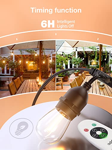 Addlon Outdoor String Lights Timer Control, 48Ft Led Patio Lights With Edison Vintage Shatterproof Bulbs And Commercial Grade Weatherproof Strand - Etl Listed Heavy-Duty Decorative Lights #TOP2