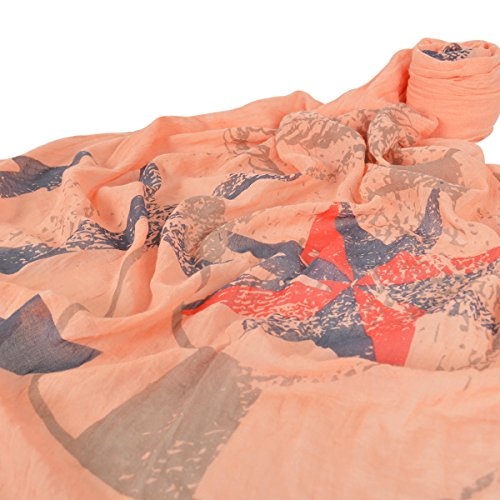 Elegant Vintage Anchor & Compass Print Frayed End Scarf Wrap - Diff Colors Avail4