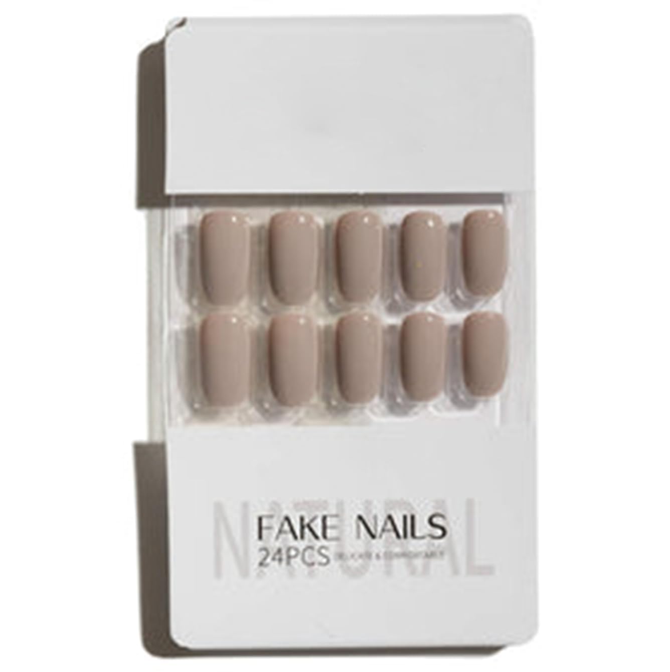 BANIRA Artifical Fake Nails With Buffer & Glue, Natural False Nails Delicate & Comfortable With Long-Lasting And Waterproof For Women [Stone] (Pack Of 24)-image-10
