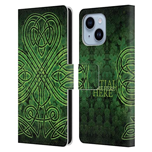 Coque en cuir à portefeuille trèfle irlandais iPhone 14 Plus en voyage