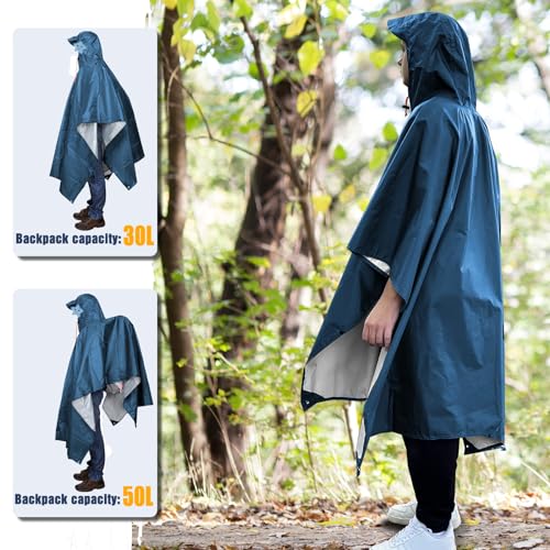 Anyoo Waterproof Rain Poncho Leve Reutilizável Caminhadas Casaco Com Capuz Jaqueta para Atividades A