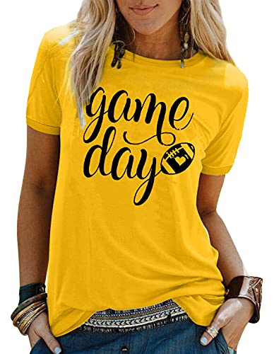 Game Day T Shirts Women Football Graphic Tee Funny Cute Competition Tshirt Casual Short Sleeve Tee Tops2