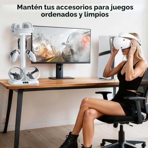 Miniatura 7 de Kosker Base Carga Para Psvr2, 9 Modos Rgb Soporte Gafas Ps5 Vr2 Y Soporte Mando, Magnética Rápida Cargador Mando Psvr2, Almacenamiento Playstation Vr2 Accesorios Y Conector Type-C, Sistemas Sega