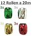 Produktbild 12 Rollen a 20m Geschenkband, Eiknäuel XXL, 5mm breites Dekoband