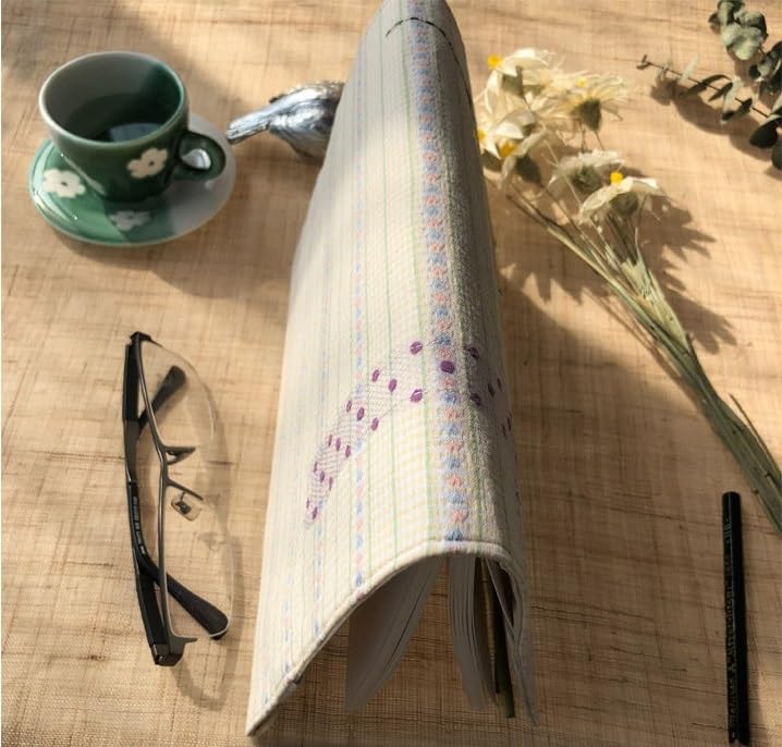 Couverture de livre A5 en coton réglable style patchwork cottagecore