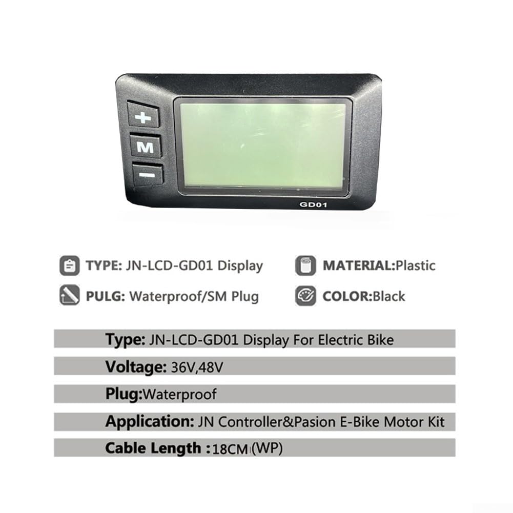 Afficheur De Vélo électrique, 36 V, 48 V, écran LCD GD01, Prise étanche à 5 Broches Pour Guidon De 22,2 Mm