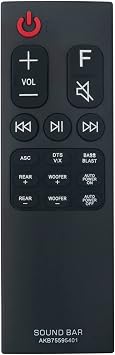 AKB75595401 Replace Remote fit for LG Soundbar AKB75595402 AKB75515305