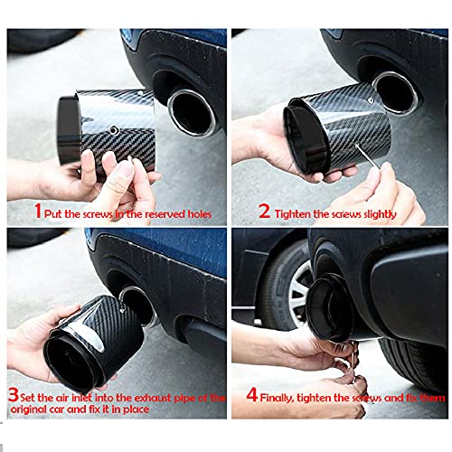 Machswon Carbon Fibre Car Exhaust Tip Stainless Steel Exhaust Tip Tail #TOP2