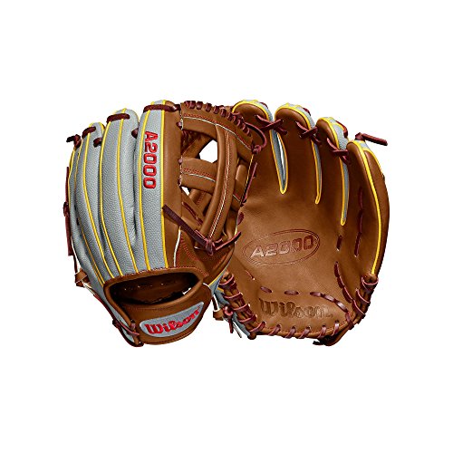 image for Wilson A2000 11.75-Inch SuperSkin Baseball Glove, Saddle Tan/Yellow Go