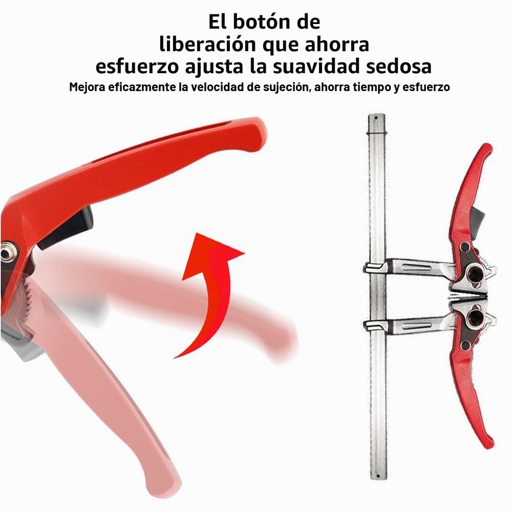 Sargentos De Apriete,Sargentos De Apriete Metal,Abrazaderas de carril,2 pcs, alcance de 300mm,con Abrazadera de trinquete de acero grande ajustable profundidad de garganta de 80mm para lijar,cortar