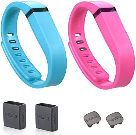 I-SMILE 2pcs Replacement Bands with Metal Clasps Wireless Activity Bracelet Sport Wristband for Fitbit Flex(No Tracker, Replacement Bands Only) & Silicon Fastener Ring
