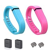 I-SMILE 2pcs Replacement Bands with Metal Clasps Wireless Activity Bracelet Sport Wristband for Fitbit Flex(No Tracker, Replacement Bands Only) & Silicon Fastener Ring