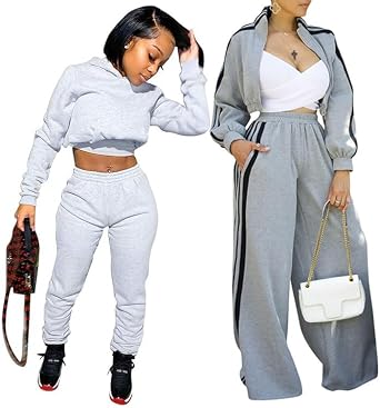 Sweatsuits for Women Set 2 Piece Sweatshirt Pant Outfit XL