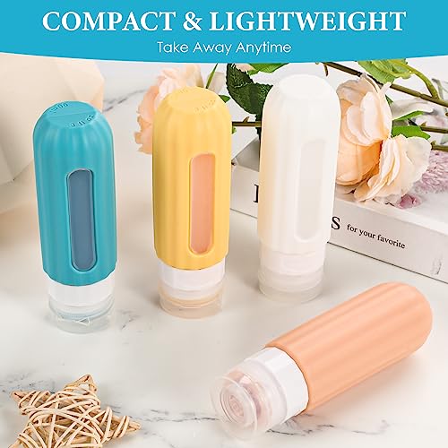 LofyJoy Reusable Silicone Travel Bottles for Toiletries TSA Approved, Leak Proof Travel Size Bottles Refillable Travel Containers for Shampoo Conditioner Mini Bottles 3 oz image 6
