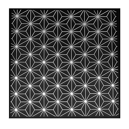 PUPUZAO Plastic Embossing Folder (6 inch x 6 inch | Hexagonal Star Pattern) Paper Crafts Plastic Textured Impressions for Card Making Scrapbooking