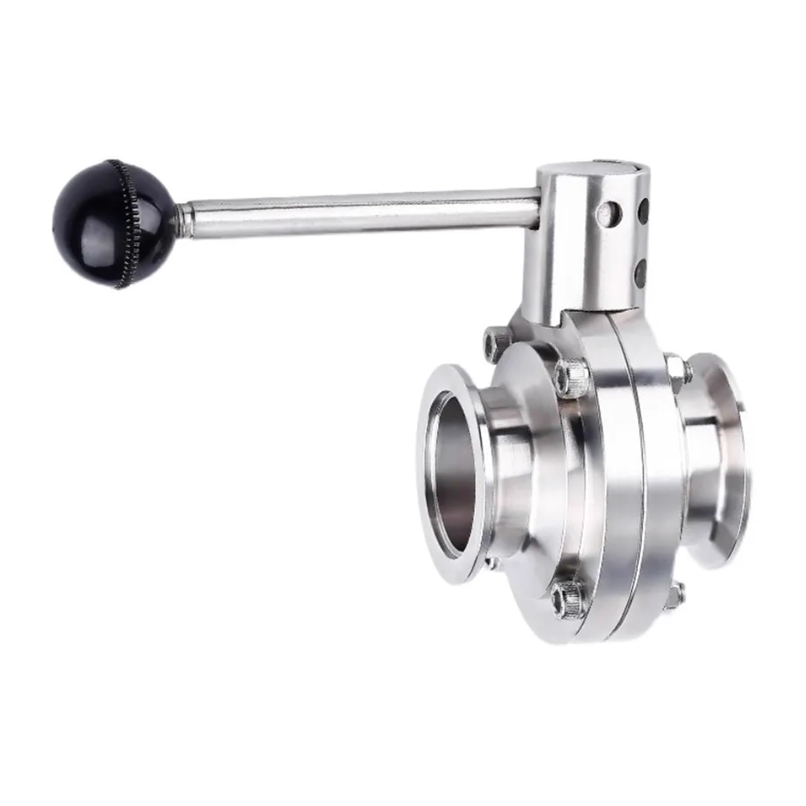 Válvula de Mariposa de vacío de Acero Inoxidable SS304 KF63 KF80 KF100 Tipo Manual Sellado de Silicona(KF63)