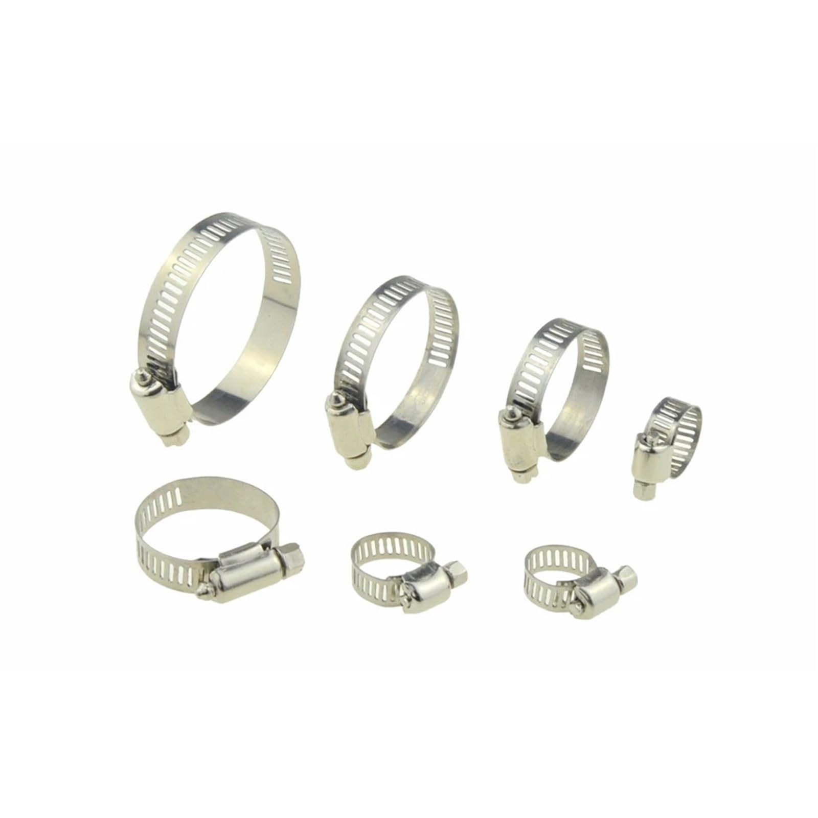 5PCS Adjustable Screw Worm Drive Hose Clamp Stainless Steel Gas Air Water Fuel Tube Hose Hoop Pipe Plumbing Fitting Clip(84-108mm)