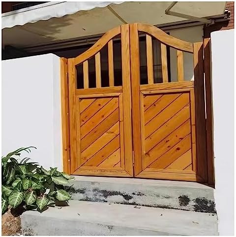 Solid Wood Cafe Swinging Doors, Interior SA Doors for Bar & Kitchen, Durable Fence Gate, 31.5"x31.5" with Hinges - Perfect for Terraces & Emporiums