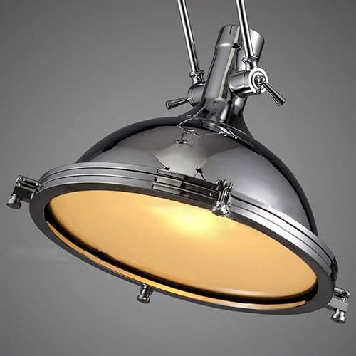 Miniatura 4 de LITFAD - Lámpara colgante individual de estilo náutico industrial de 16 pulgadas de ancho con difusor esmerilado montado lámpara para cocina, isla