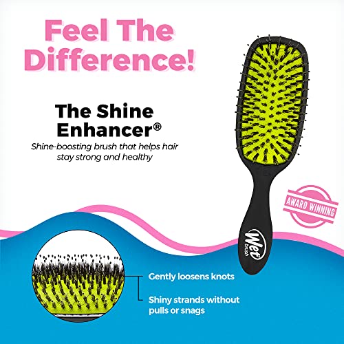 Wet Brush Shine Enhancer Hair Brush - Black - Exclusive Ultra-Soft Intelliflex Bristles - Natural Boar Bristles Leave Hair Shiny And Smooth For All Hair Types - For Women, Men, Wet And Dry Hair #TOP1