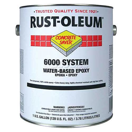 Rust-Oleum 6000 System <250 Voc Water-Based Epoxy Floor Coating, Silver Gray Gallon Can - Lot of 2