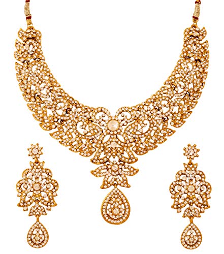Conjunto de joyas nupciales collar hasli blanco con brillantes regalo de aniversario