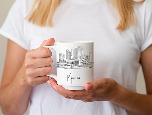 Miniatura 491 de Taza de cerámica Madrid Spain Skyline, taza blanca de recuerdo de Europa de 11 onzas, taza de café personalizada, regalo para cumpleaños, taza