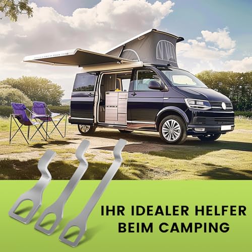 Edelstahl Heckklappenaufsteller 15cm für VW T5 T6 Multivan/California/Camping/Bus, Auto Heckklappen Aufsteller Heckklappenhalterung für Frischluft