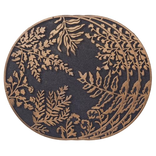 Home Furnishings By Larry Traverso HF by LT Ferns Stepping Stone, 11-3/4 inches, Black with Brushed Brass Finish, Set of 3, TR0781