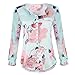 Produktbild IZHH Damen Langarmshirt Sommer Mode GroßE GrößE Chiffon O-Ausschnitt Blumen Gedruckt Frauen Sweatshirt KostüM Lange ÄRmel Tops Spielraum Pullover Oberteile Sport Shirts Lose Shirt Langarm Damen