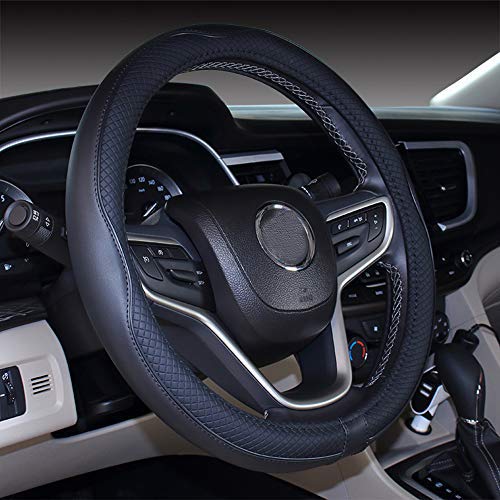 2019 New Black Microfiber Leather Small Steering Wheel Cover for Prius Civic 14 - 14.25