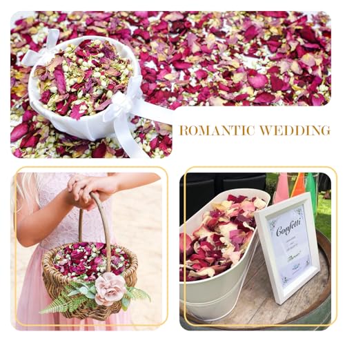 20+ tazas de pétalos reales de rosa para boda miniatura 6