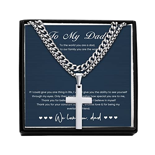 Vnox Gifts For Dad From Son Wife - To My Dad Necklace For Dad Daddy Papa Step Fathers Day Birthday Present Gifts For Dad From Son Kids Wife #TOP10