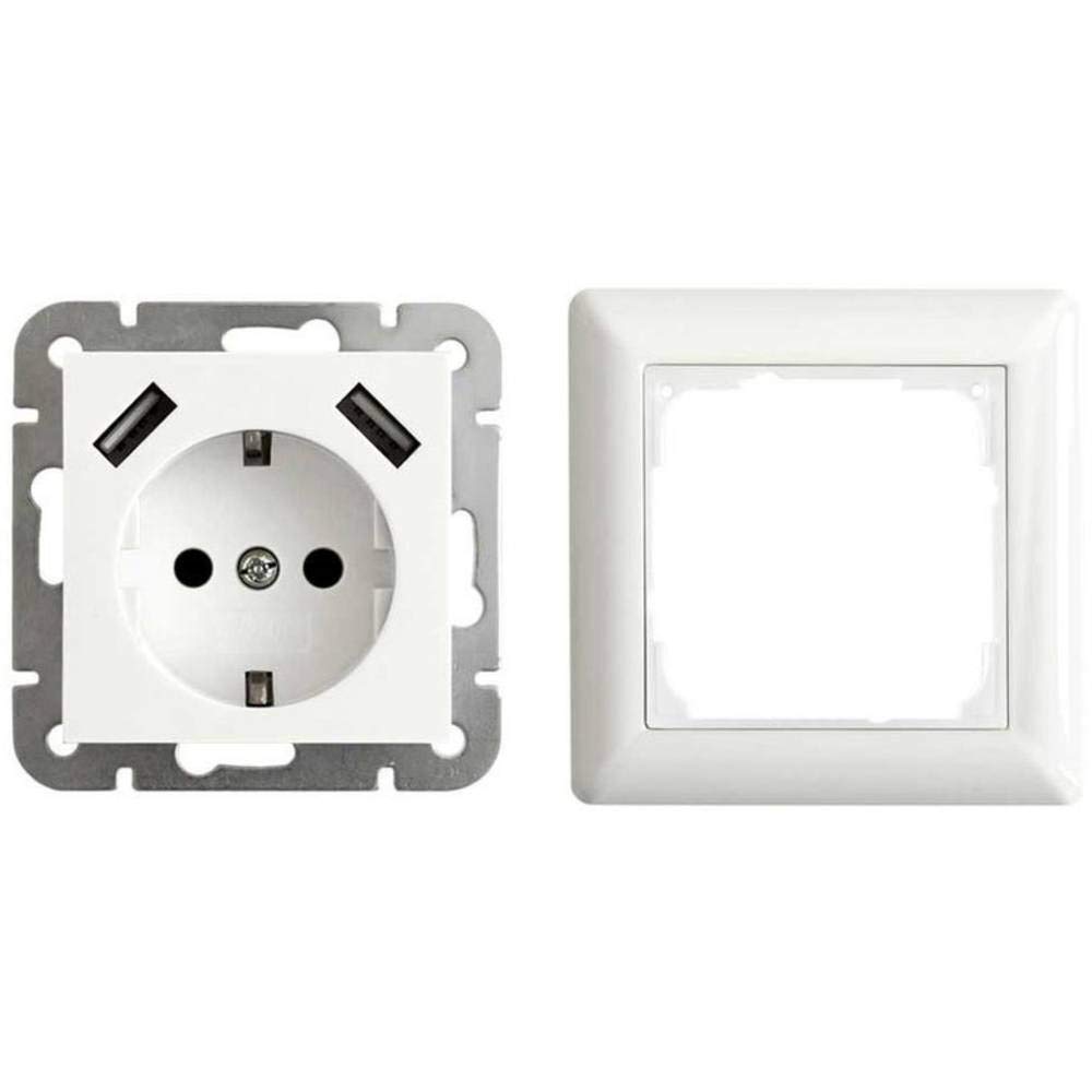 106648 Prise encastrable avec port USB Blanc