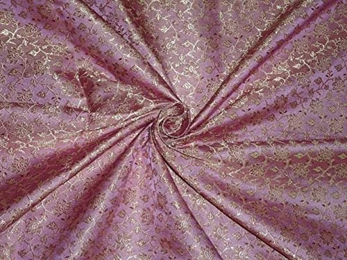 Tissu brocart de soie rose marron pour coudre veste sur mesure et costume de scène